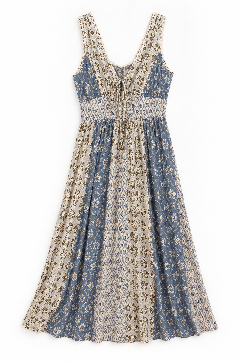 Santorini | Vestido largo con estampado mediterráneo