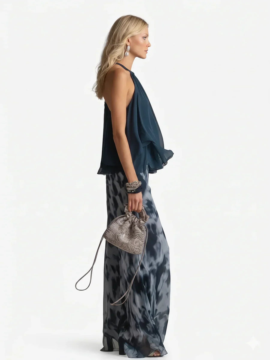 Conjunto de Dos Piezas de Chifón Elegante