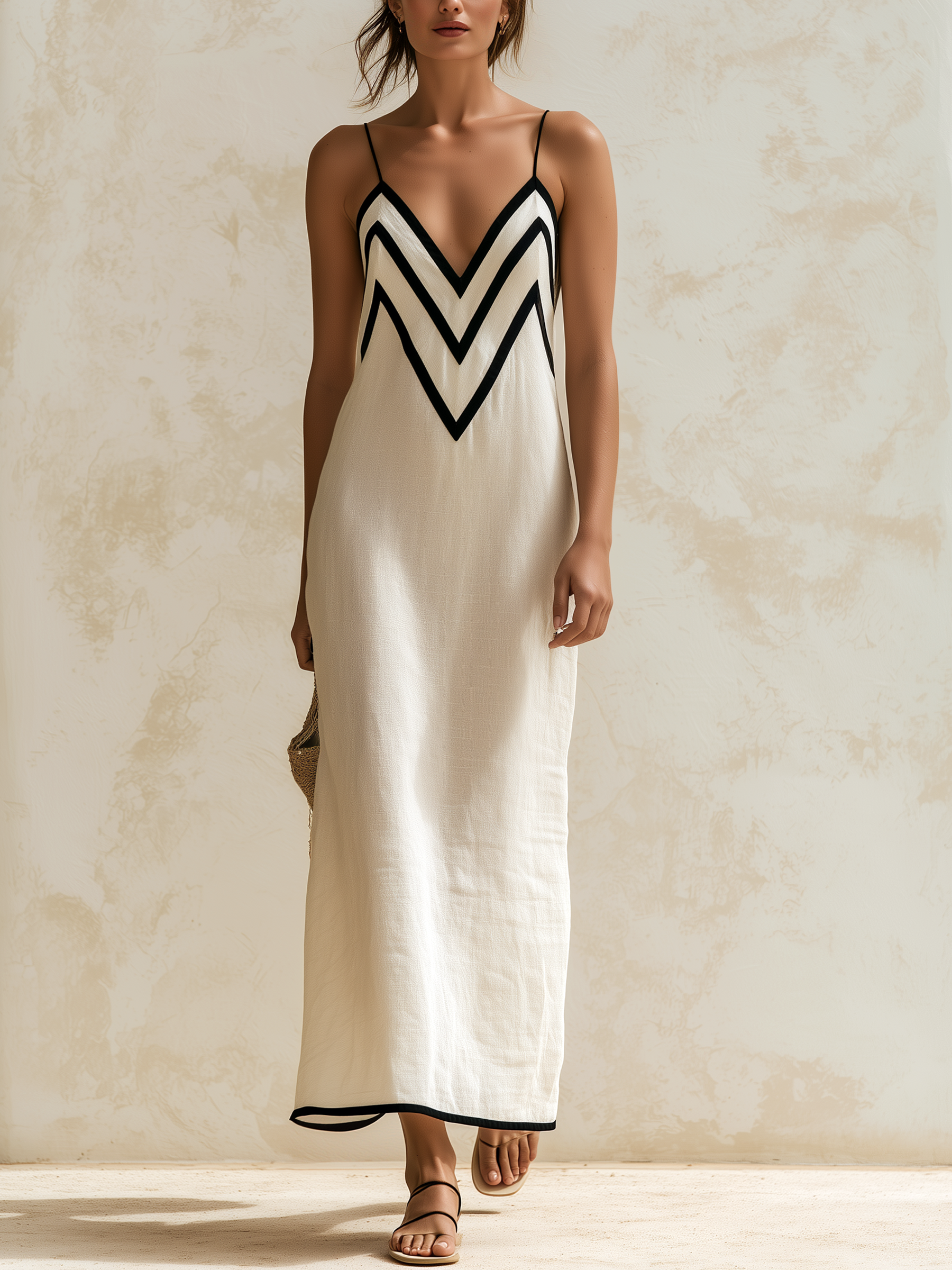 Inma | Vestido maxi con estampado chevron