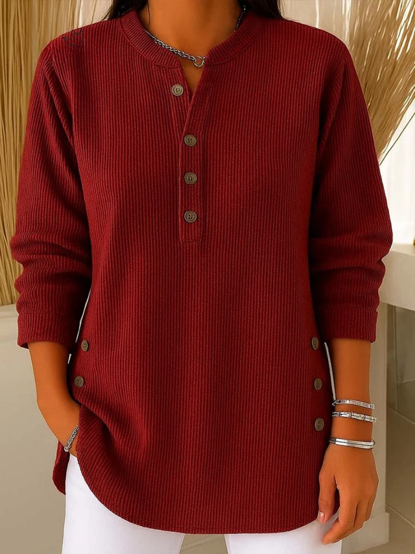 Nieves | Túnica cómoda con escote Henley
