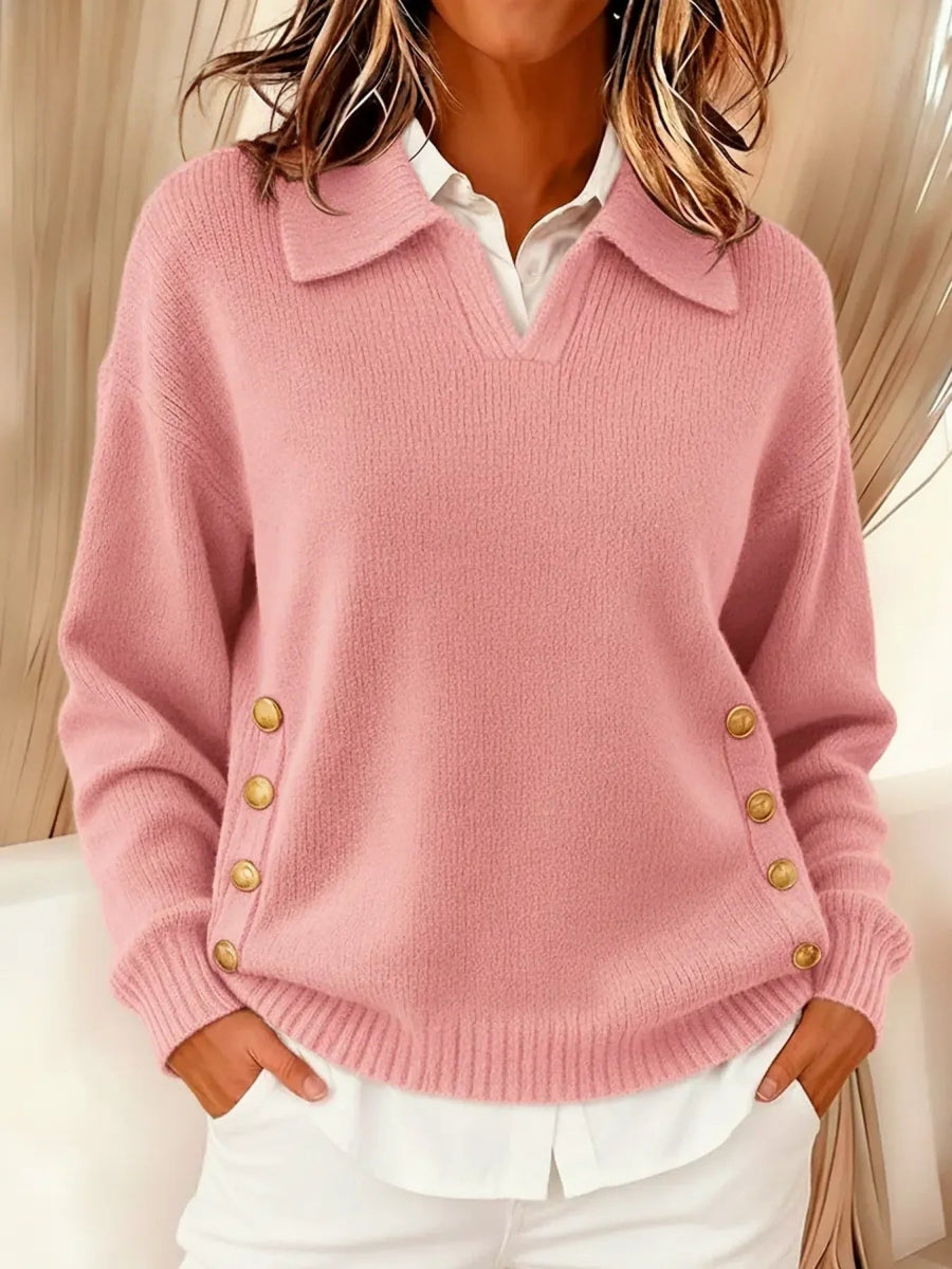 Vicenta | Jersey polo con botones dorados