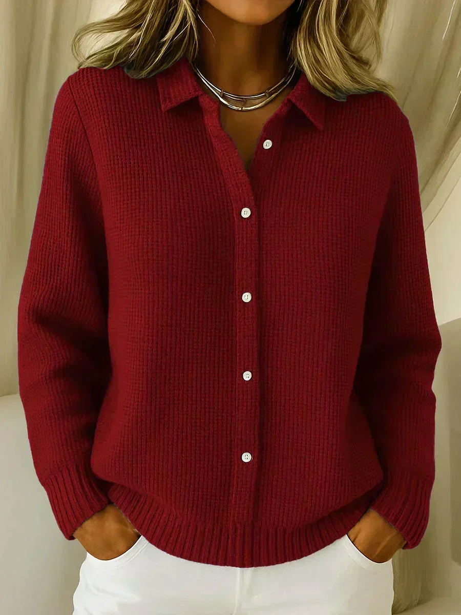 Carmela | Chaqueta de punto texturizada con cuello camisero