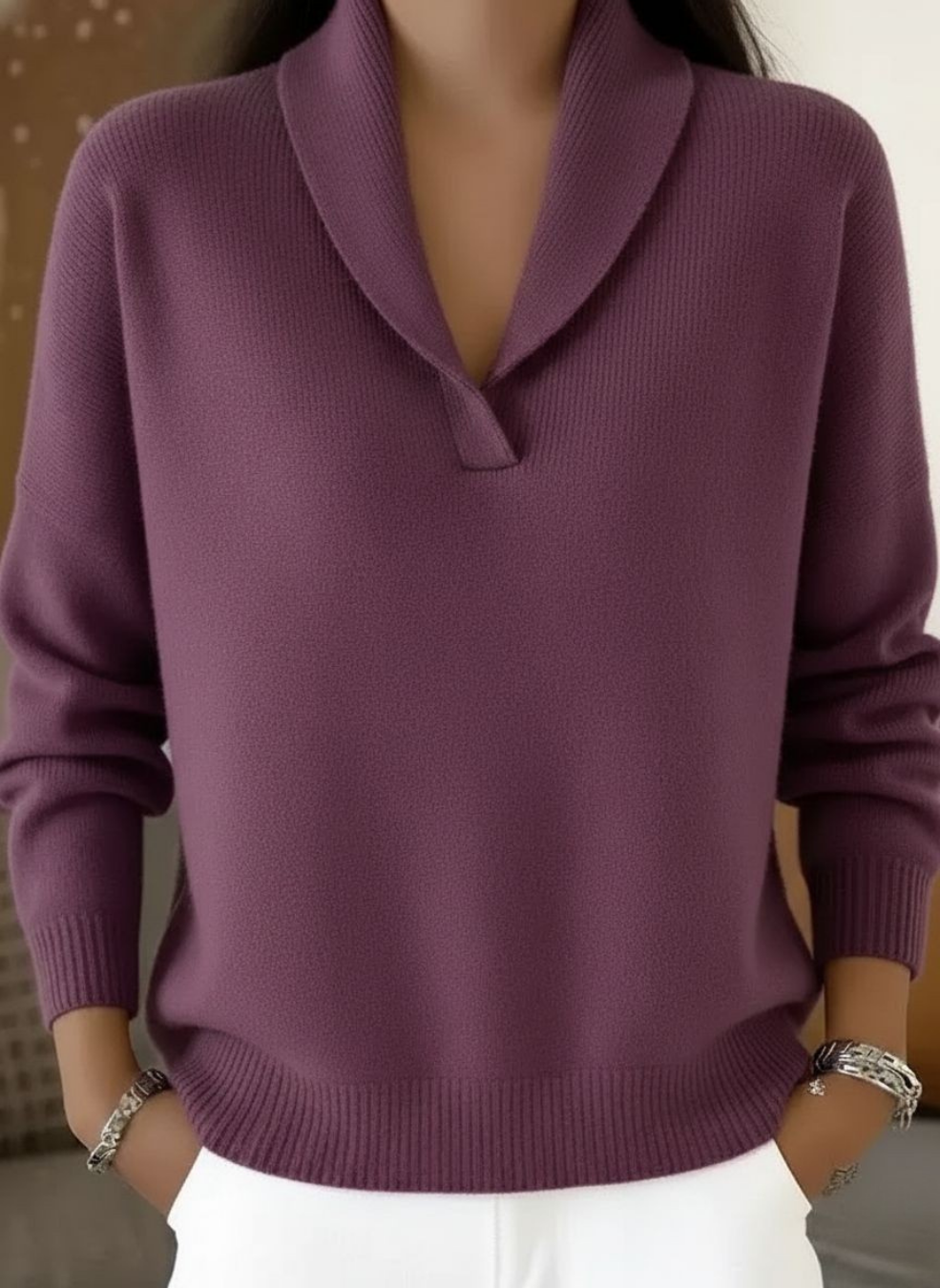 Encarna | Jersey elegante con cuello chal