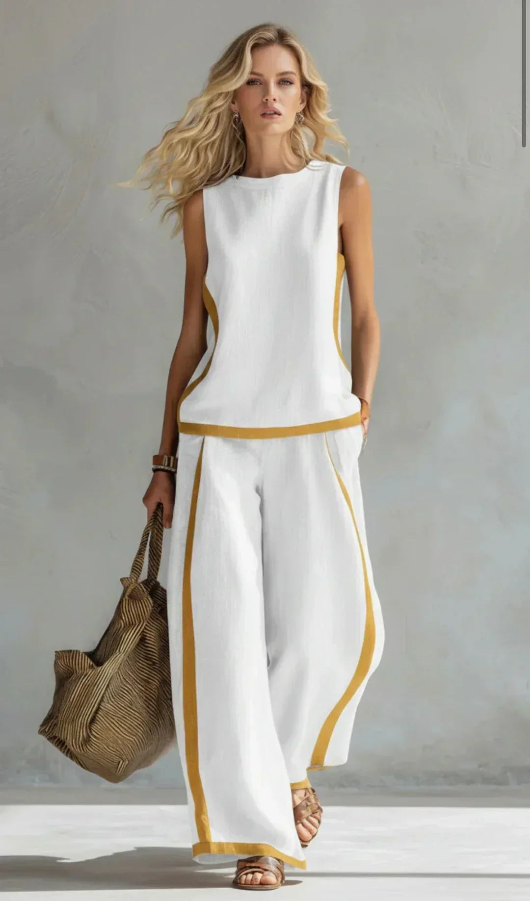 Úrsula | Conjunto Elegante y Desenfadado de Chaleco y Pantalón con Acabados Bicolor