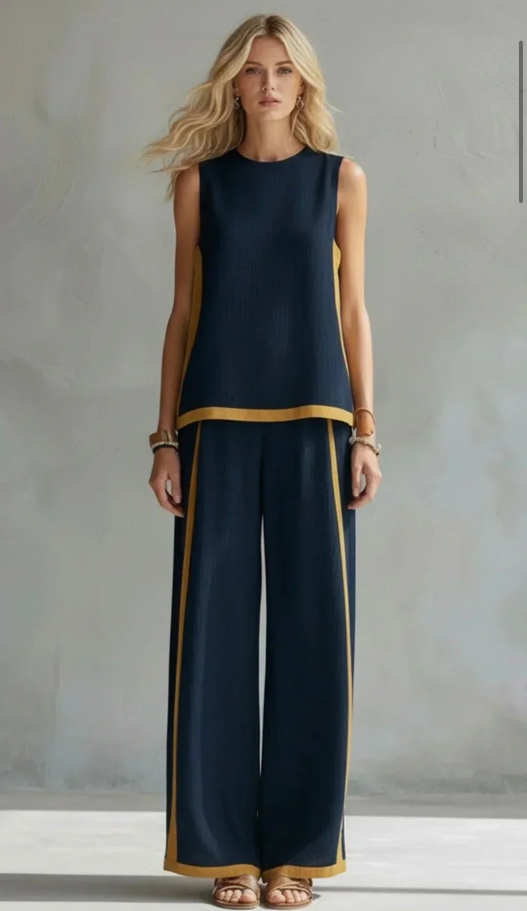 Úrsula | Conjunto Elegante y Desenfadado de Chaleco y Pantalón con Acabados Bicolor
