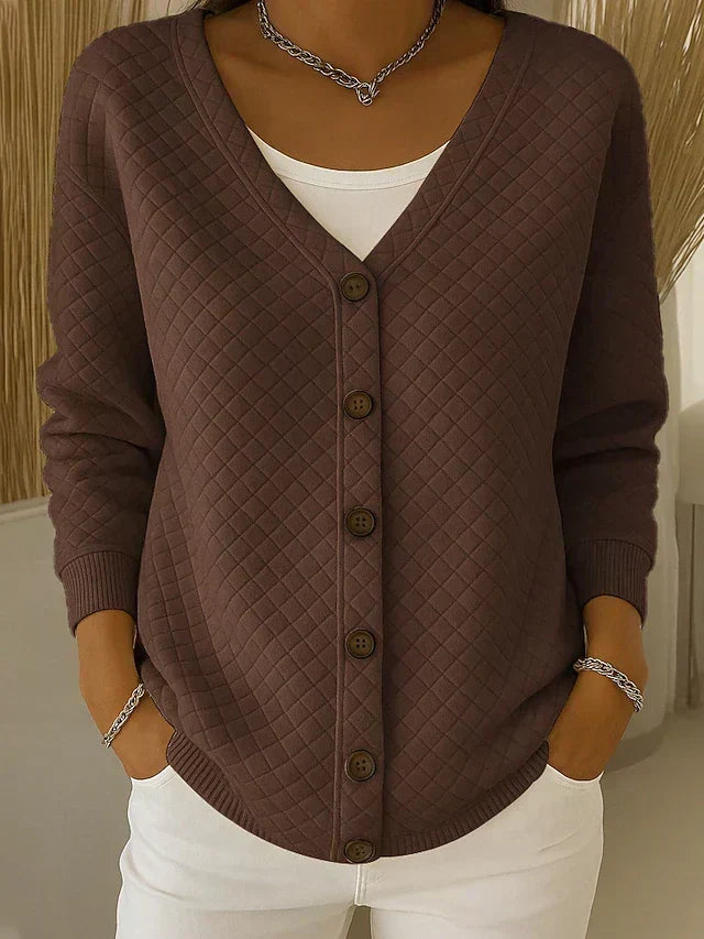 Leonor | Chaqueta de punto acolchada con escote en V
