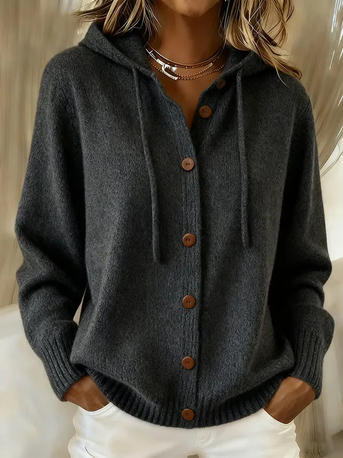 Begoña | Chaqueta de punto con capucha ajustable
