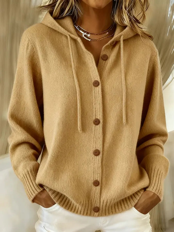 Begoña | Chaqueta de punto con capucha ajustable