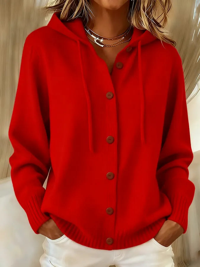 Begoña | Chaqueta de punto con capucha ajustable