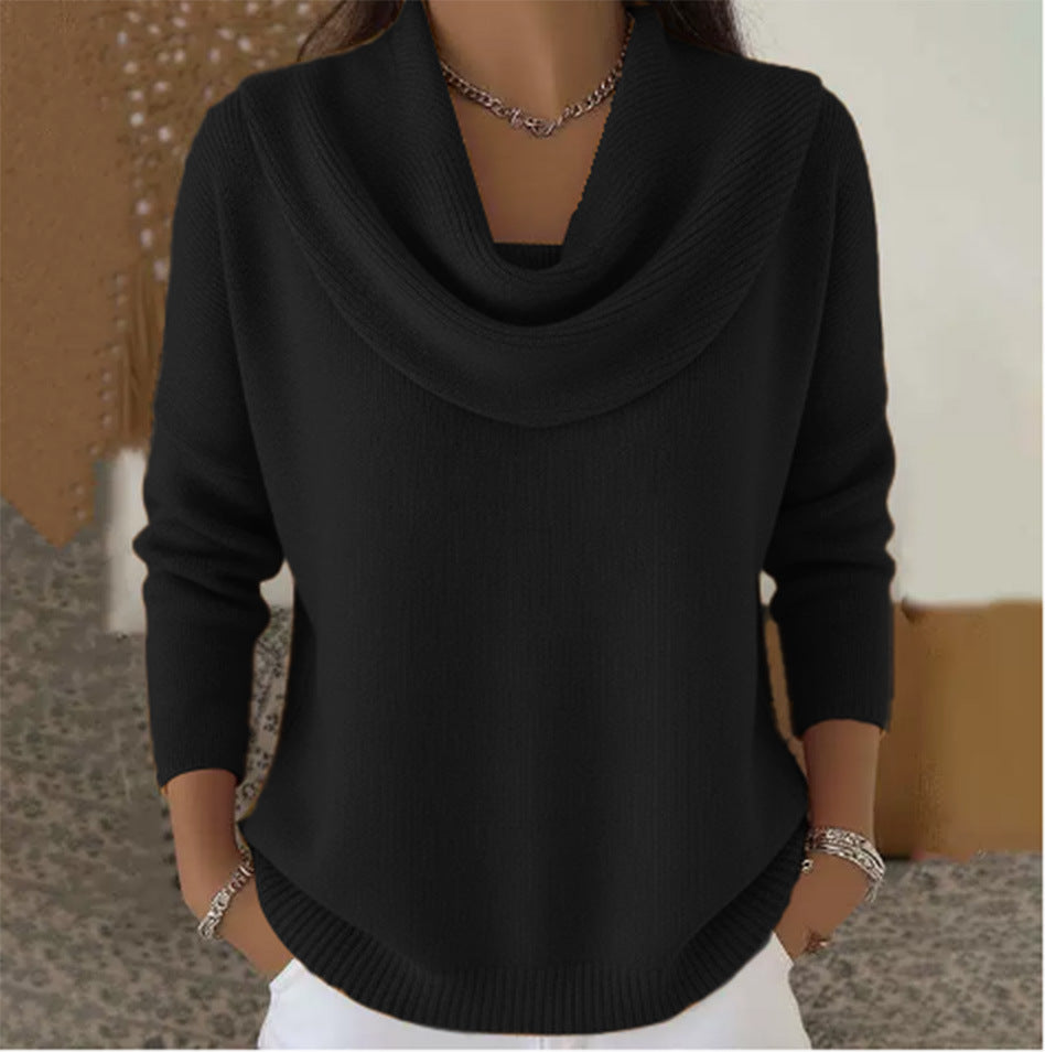 Julia | Jersey fluido con cuello drapeado