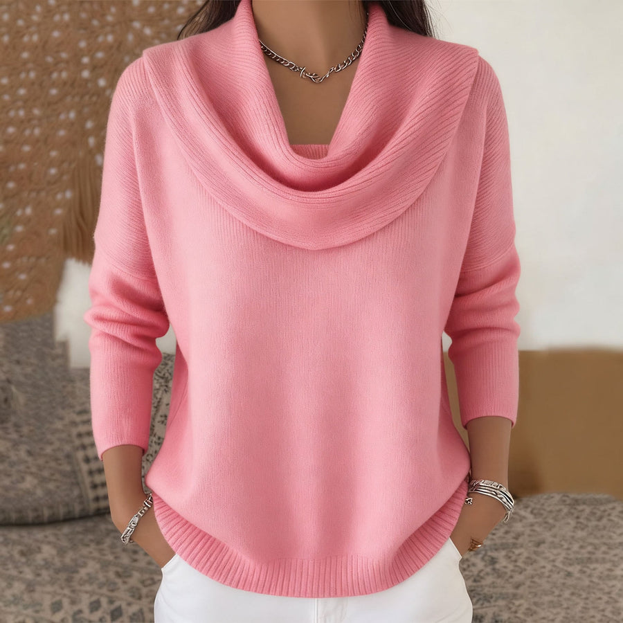Julia | Jersey fluido con cuello drapeado