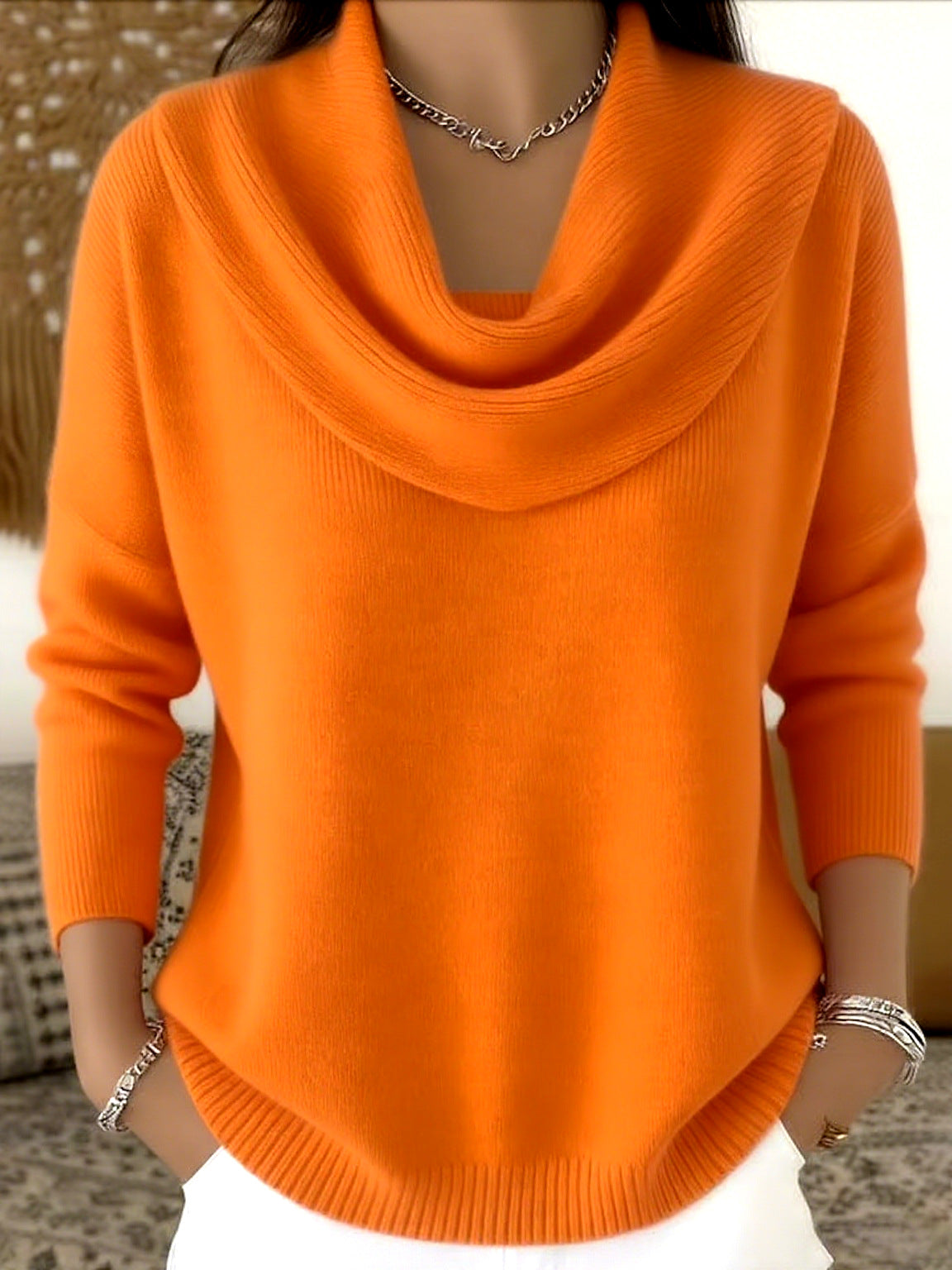 Julia | Jersey fluido con cuello drapeado