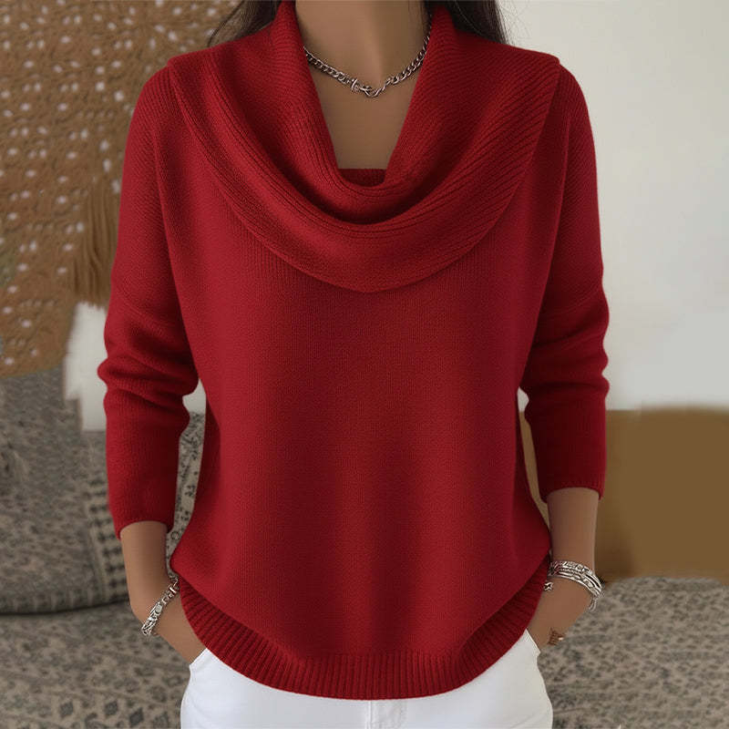 Julia | Jersey fluido con cuello drapeado