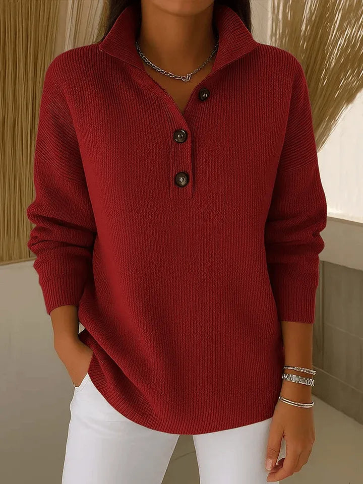 Amparo | Jersey con cuello polo y caída suave
