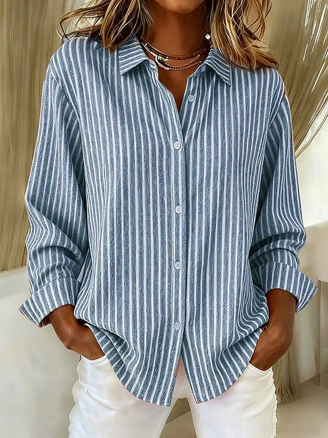 Jimena | Camisa de rayas de corte fluido