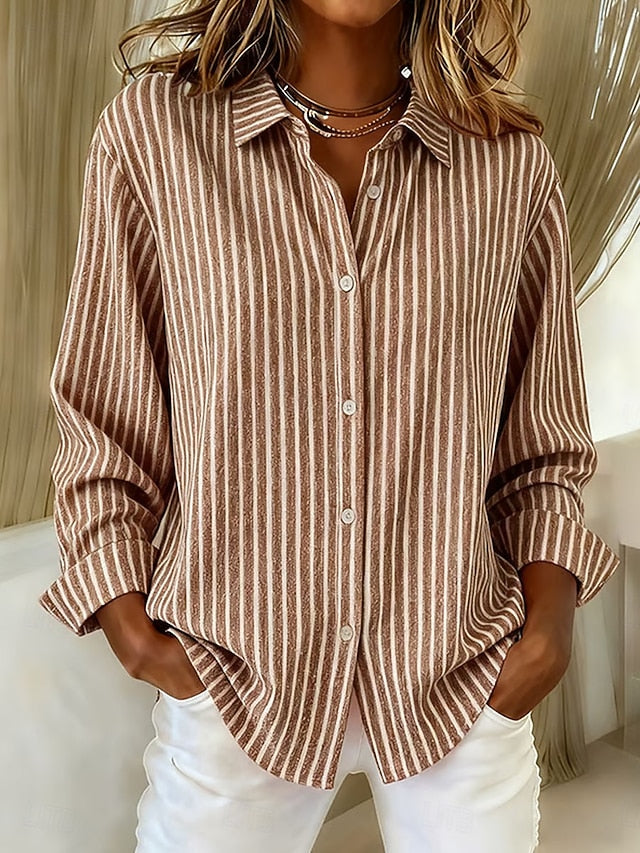 Jimena | Camisa de rayas de corte fluido