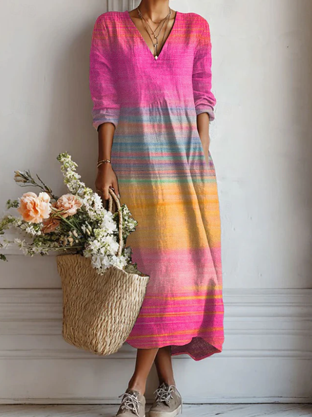 Amparo | Vestido largo con estampado de carácter