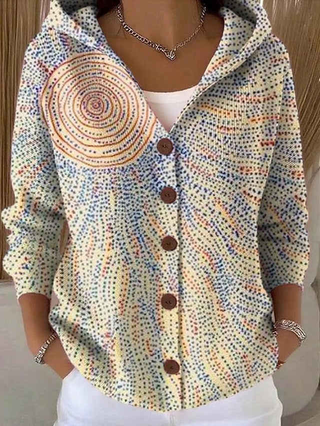 Paloma | Chaqueta estampada con capucha y botones