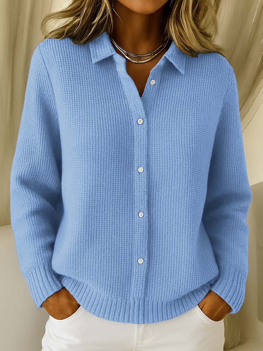 Carmela | Chaqueta de punto texturizada con cuello camisero