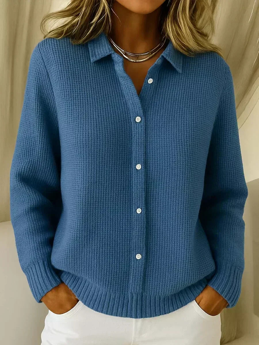 Carmela | Chaqueta de punto texturizada con cuello camisero
