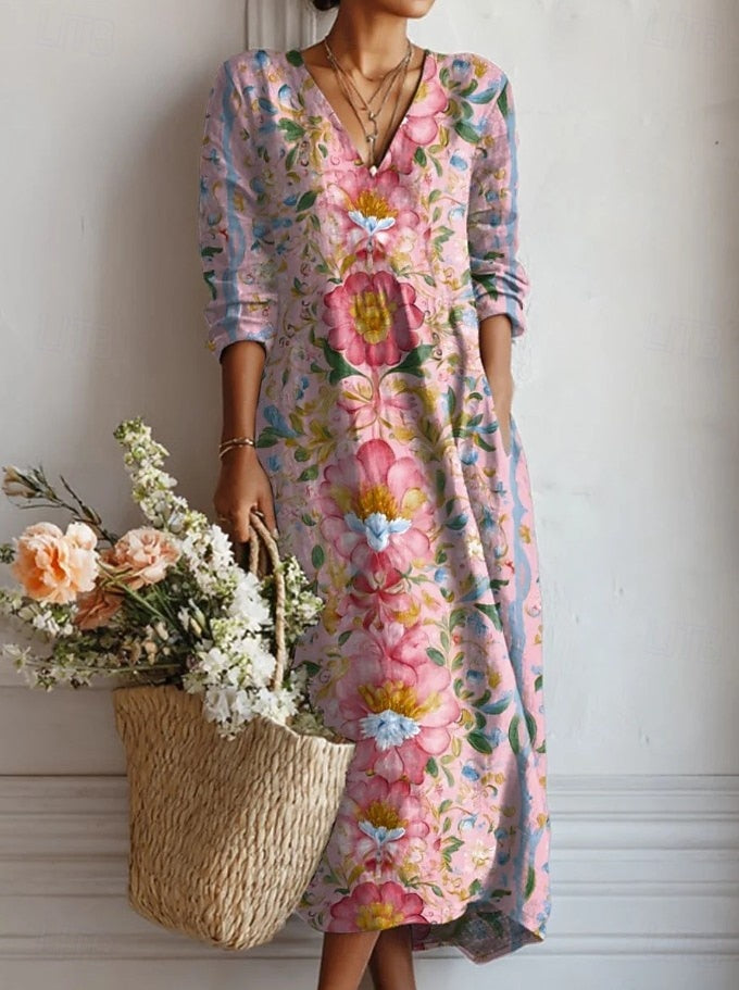 Nicolasa | Vestido largo con estampado favorecedor