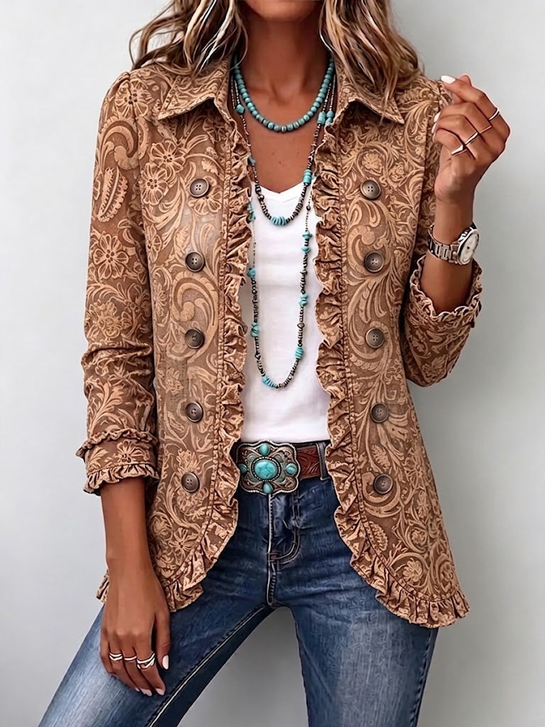 Concepción | Chaqueta floral vintage de tonos cálidos