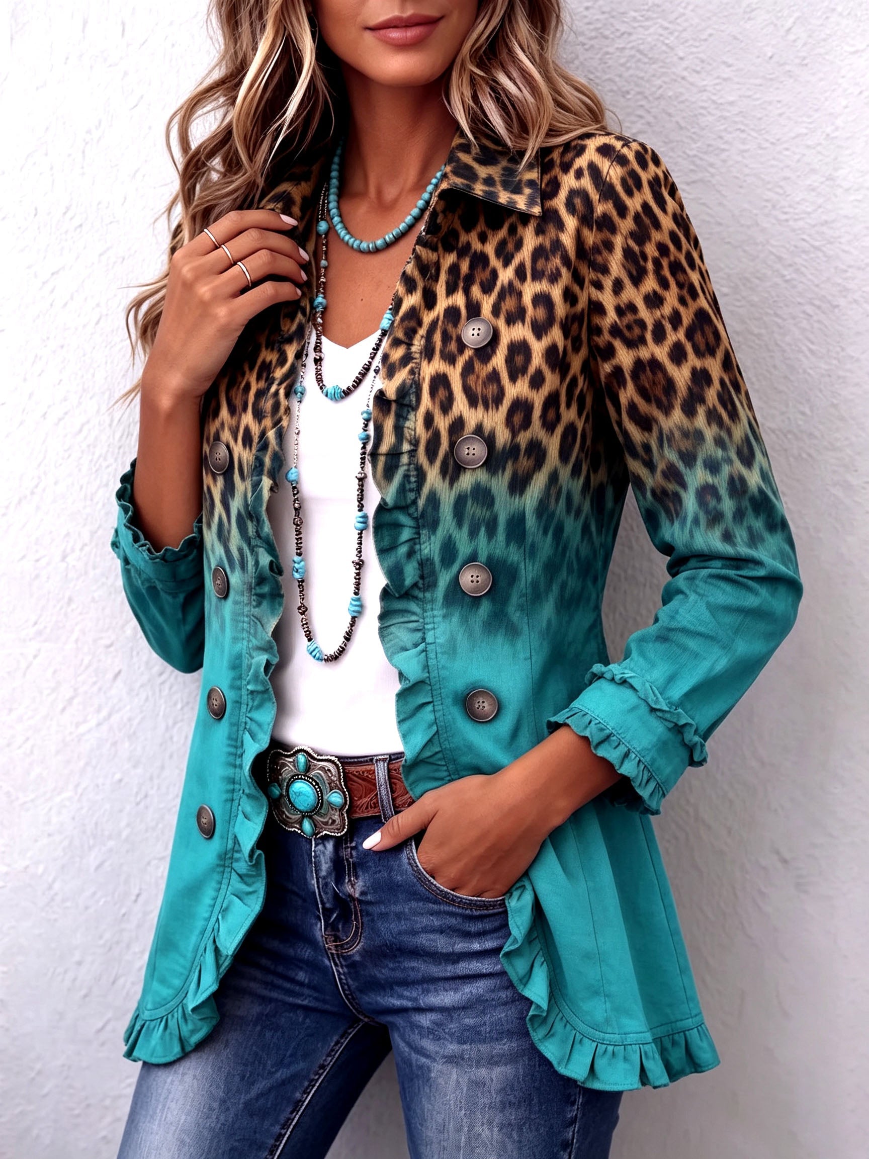 Mercedes | Blazer degradado de leopardo con carácter