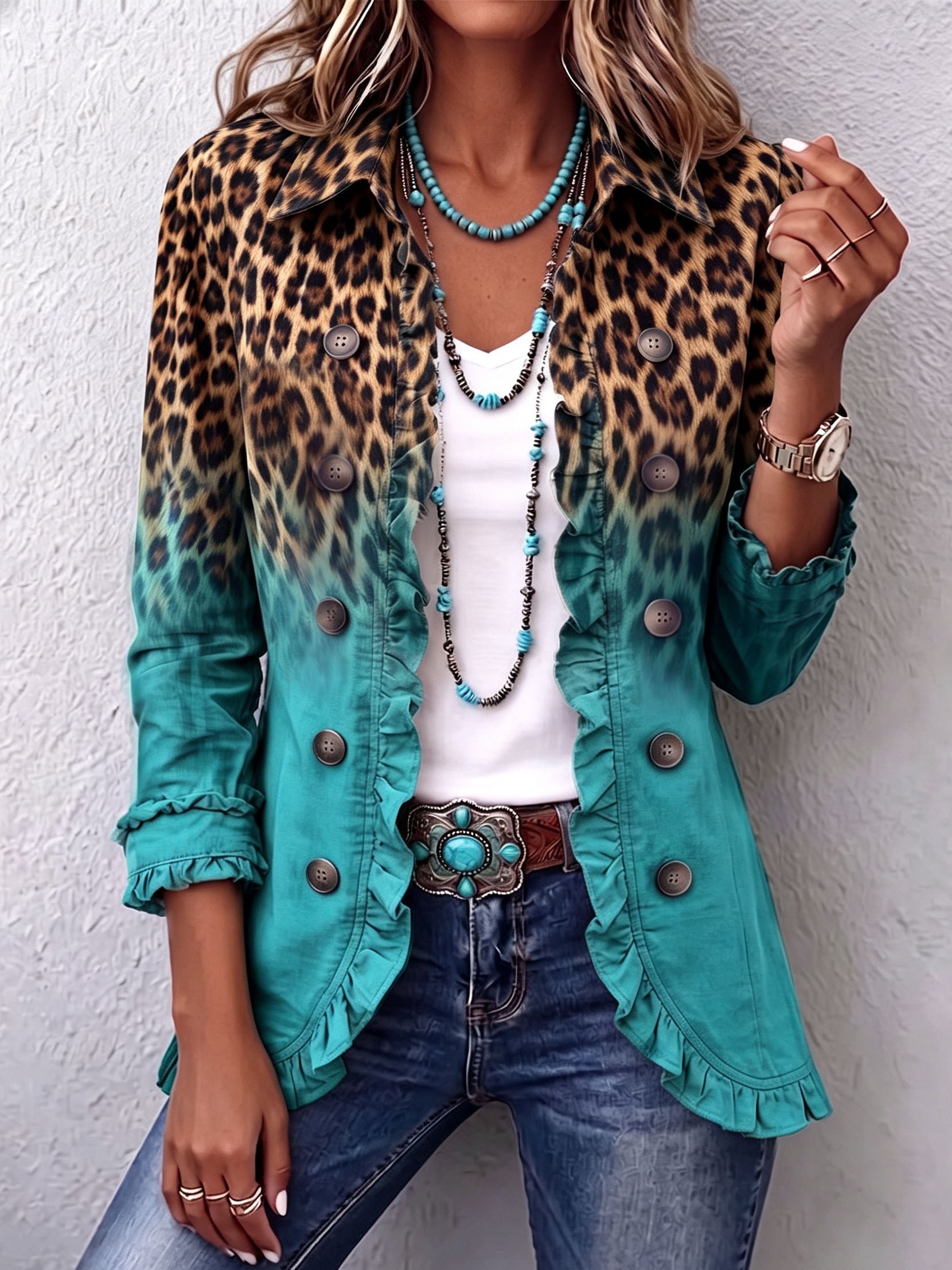 Mercedes | Blazer degradado de leopardo con carácter