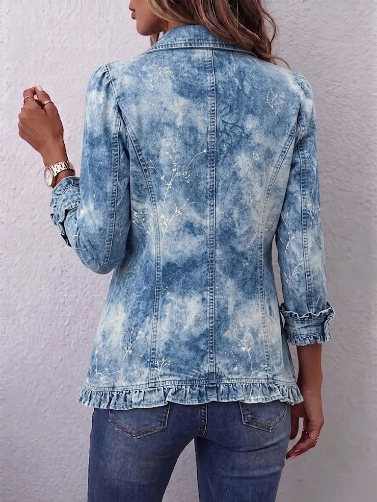 Genoveva | Chaqueta botánica azul con efecto degradado