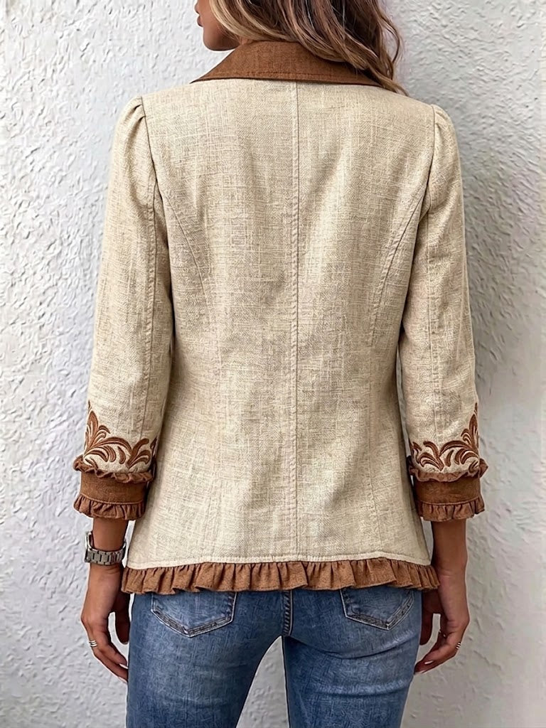 Almudena | Chaqueta floral bordada de estilo artesanal
