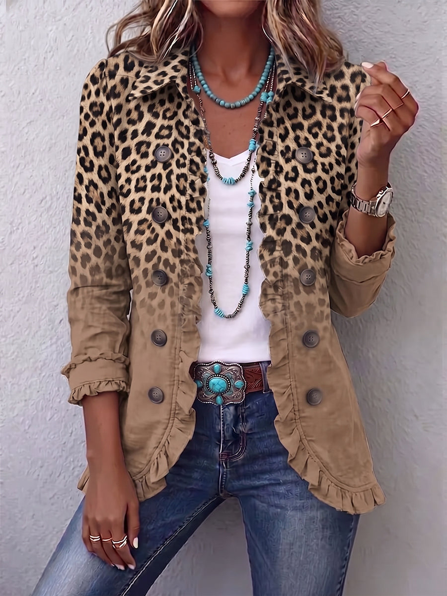 Ángeles | Chaqueta leopardo tostada de efecto degradado