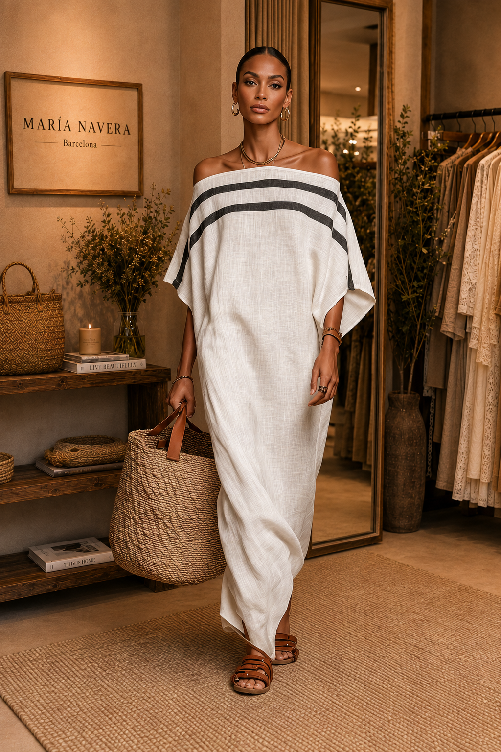 Aveline™ | Vestido maxi con hombros descubiertos